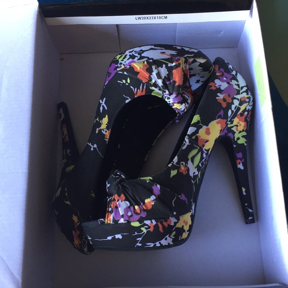 Floral high heels